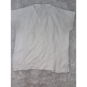 Dress Up (Love People Love Clothes) Women’s L White Textured V Neck Blouse. Soft